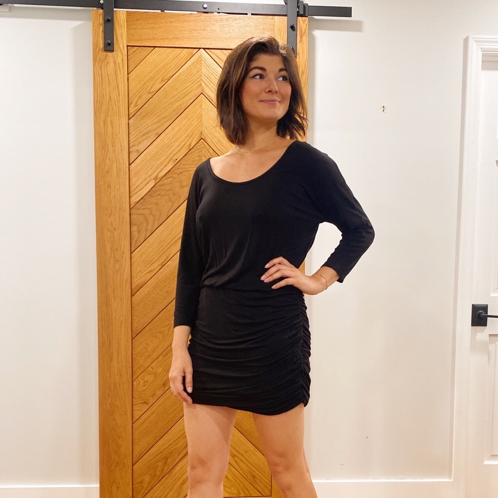 ruched mini dress
